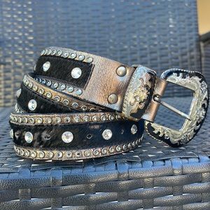 Western style leather belt